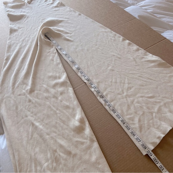 LIVE THE PROCESS Leda twist-front ribbed-knit jumpsuit, cream, wide leg - Picture 8 of 12